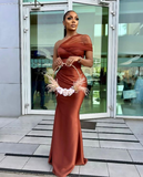 Niulatu Mermaid On Shoulder Prom Dress Evening Dress HZ1007