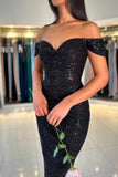 Niulatu Short Black Off-the-shoulder Cocktail Dresses With HZ1007
