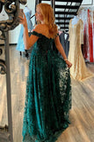 Niulatu A-line Off Shoulder Lace Appliques Prom Dresses With HZ1007