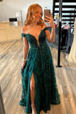 Niulatu A-line Off Shoulder Lace Appliques Prom Dresses With HZ1007