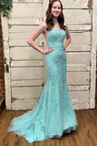 Niulatu Mermaid Scoop Neck Lace Up Back Prom Dresses, Party HZ1007