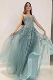 Niulatu A-line Lace Appliques Spaghetti Straps Prom HZ1007