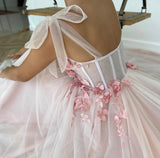 Niulatu Pink Tulle Prom Dress Party Gowns HZ0113