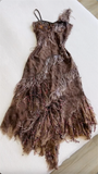Niulatu Off The Shoulder Chiffon Sequins Evening Dress Formal Prom Dress HZ1007