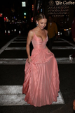 Niulatu Straps Blush Pink Long Prom Dress A Line Evening Dress HZ1007