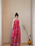 Niulatu Print Tulle A Line Prom Dress Evening Dress HZ1007