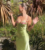 Niulatu Green Applique Long Evening Dress Prom Dress HZ0113