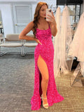 Niulatu Spaghetti Straps Long Sequins Prom HZ1007