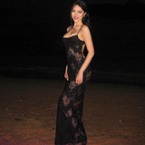 Niulatu Black Lace Long Prom Dress Spaghetti Straps Party Evening Dress HZ1007