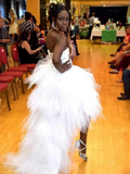 Niulatu Tulle High Low Long Prom Dress Formal Evening Dress HZ1007