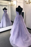 Niulatu lilac long prom gowns, chic lace prom dresses, formal evening dresses for teens HZ0113