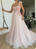Niulatu Pink Tulle Prom Dress Party Gowns HZ0113