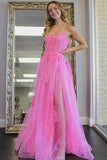 Niulatu Split Long Prom Dresses, Evening Dress With Lace HZ1007