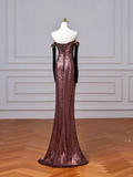 Niulatu Off The Shoulder Satin Appliques Long Prom Dress Mermaid Slit Evening Dress HZ1007