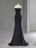 Niulatu Black Mermaid Prom Dress Black Evening Dress Pageant Dress HZ1007
