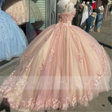 Niulatu Pink Quinceanera Dresses Lace Appliques Sweet 15 Party Prom Ball Gown HZ0113