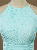 Niulatu Floor Length Prom Dresses A-Line Halter Open Back HZ1007