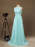 Niulatu Floor Length Prom Dresses A-Line Halter Open Back HZ1007