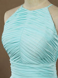 Niulatu Floor Length Prom Dresses A-Line Halter Open Back HZ1007