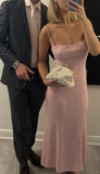 Niulatu Pink Spaghetti Straps Prom Dress Pink Evening Dress HZ1007