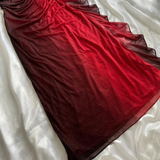 Niulatu Halter Straps Ombre Burgundy Long Chiffon Prom Dress HZ0113