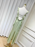 Niulatu Summer Ruffle Ribbon Slip Backless Sexy Dress For Women Chic Ruched Slim Evening Dress HZ1007