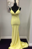 Niulatu Yellow Long Prom Dresses Backless Yellow Prom Dresses Formal Evening Dresses HZ1007