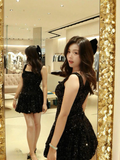 Niulatu Shiny A Line Straps Sequin Short Homecoming Dress Outfits HZ0113