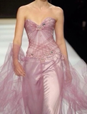 Niulatu Pink Satin Tulle Appliques Long Prom Dress Party Evening Gown HZ1007