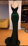 Niulatu Emerald Green Sheath/Column Evening Dress with Train Pageant Dress HZ1007