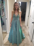 Niulatu A-line V Neck Evening Dress Graduation Dress HZ1007