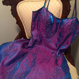 Niulatu Purple Beaded A Line Evening Gown Spaghetti Straps Party Prom Dress HZ1007