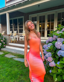 Niulatu Spaghetti Straps Ombre Sheath Prom Dress Evening Dress HZ1007