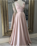 Niulatu Neck Prom Dress Long Evening Gown With Tie Back HZ1007