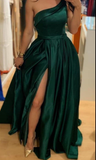 Niulatu Green Satin Long Evening Dress Green Graduation Dress HZ1007