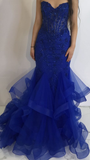 Niulatu Royal Blue Mermaid Evening Dress Royal Blue Evening Gown HZ1007