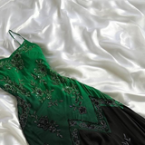 Niulatu Ombre Green Chiffon Beaded Prom Dress Mermiad Evening Dress HZ1007