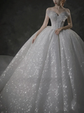 Niulatu Ball Gown Strapless Beaded Sequin Prom Dress Wedding Dress with Butterfly HZ0113