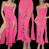 Niulatu Strapless Sexy Slit Sheath Prom Dress Formal Evening Dress HZ1007
