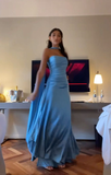 Niulatu Blue Prom Dress Chic Blue Evening Dress HZ1007