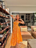 Niulatu Orange Prom Dress Fashion Party Evening Dress HZ0113