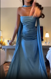 Niulatu Blue Prom Dress Chic Blue Evening Dress HZ1007