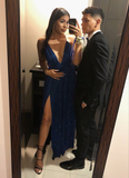 Niulatu Deep V Neck Evening Dress High School Dance Prom HZ1007