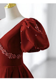 Niulatu Evening Dress Charming Prom dress Velvet Party Dress Bubble Sleeve Dress HZ1007