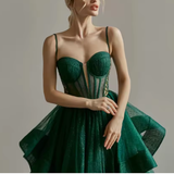 Niulatu Evening Dress Green Corset A-line Evening Gown HZ1007