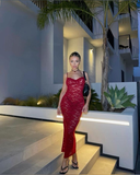 Niulatu Spaghetti Straps Lace Evening Dress Lace Party Gown HZ1007