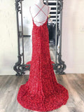 Niulatu Spaghetti Straps Long Sequins Prom HZ1007