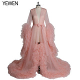 Niulatu Sleeves Ruffles Maternity Dress for Photo Shoot or Baby Shower Maternity Gown Shooting Dress HZ1007