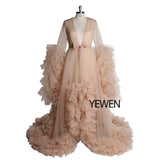 Niulatu Sleeves Ruffles Maternity Dress for Photo Shoot or Baby Shower Maternity Gown Shooting Dress HZ1007
