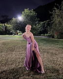 Niulatu Sleeveless Satin Evening Dress with Split HZ1007